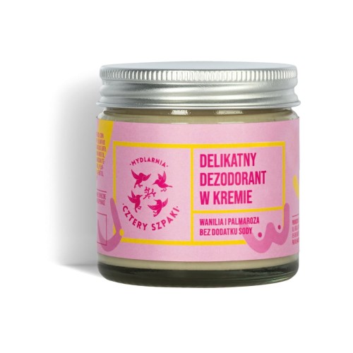 4 Szpaki Wanilia i Palmaroza delikatny dezodorant w kremie bez sody