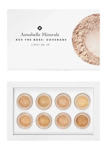 Annabelle Minerals Zestaw mini podkładów ACE THE BASE: COVERAGE LIGHT ME UP